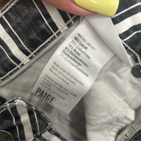 Paige Hoxton Straight Ankle Jeans Vintage Black Stripe Size 26 - Picture 13 of 13
